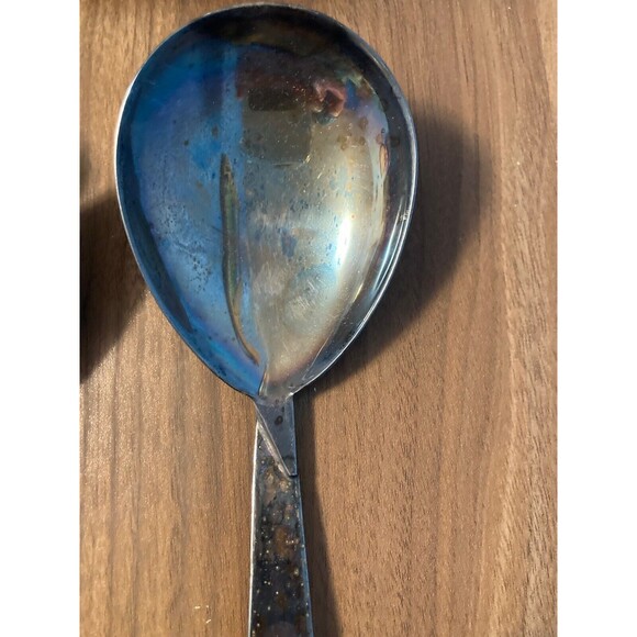 VINTAGE THREE CROWNS SILVERSMITH SALAD SERVING SET FORK & SPOON Storage Bag - Picture 7 of 15